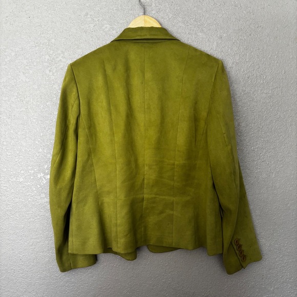 Talbots Petites Green Suede Blazer Jacket Womens Size 10 Career Casual Holiday - Picture 4 of 4